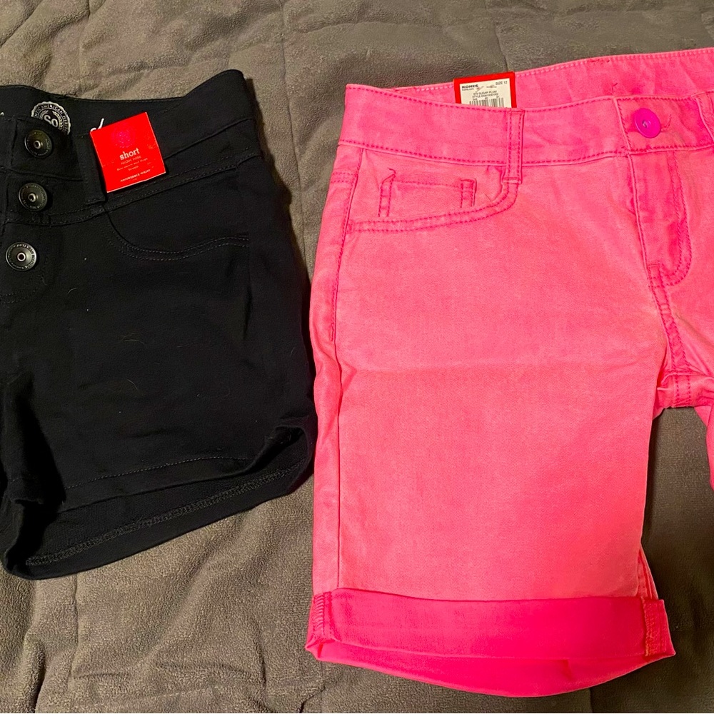 2 Brand New pairs of SO girls shorts- size 12